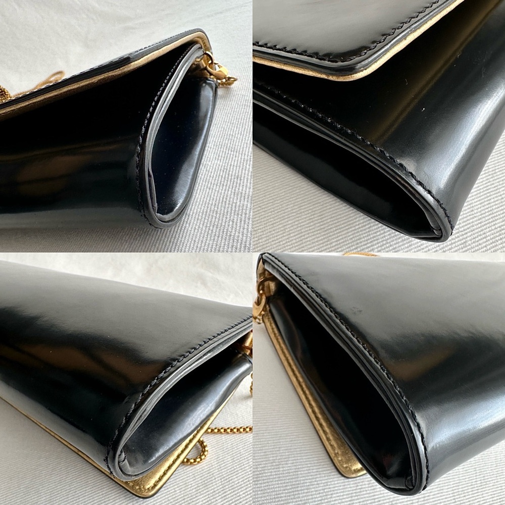 ✨VERSACE Crystal Medusa Icon Leather Clutch Bag With Strap Black Gold - Picture 9 of 17
